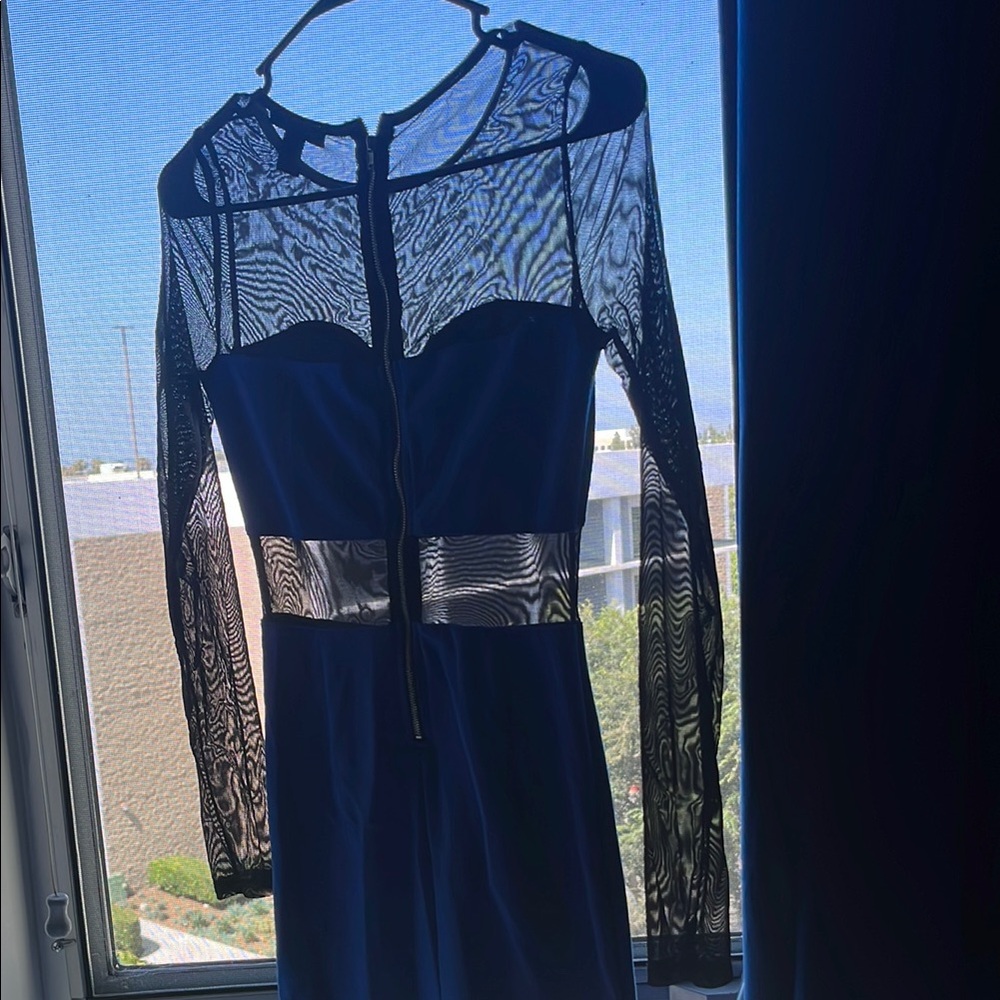 Forever 21 Blue and Black Sweetheart Bodycon Dress